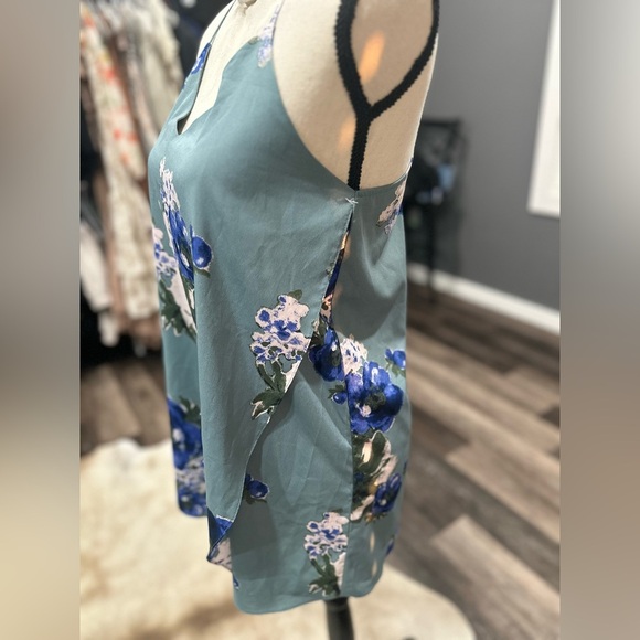 Intimately Free People Cascade Mini Slip Dress Blue Floral Romantic XS NWOT - Picture 2 of 7